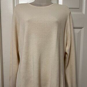 Dialogue Classic Merino Wool Cream Colored Sweater